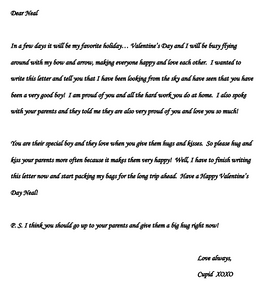 Valentines Day Letter (Child)